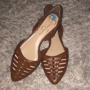 Jessica Simpson cognac studded flats- 7.5